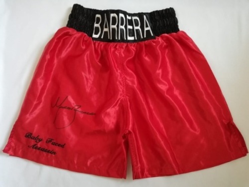 Barrera Signed Boxing Shorts Certificate of Authenticity