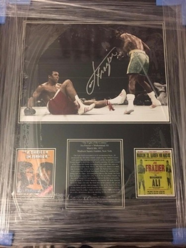 Joe Frazier Signed And Framed Display Certificate of Authenticity