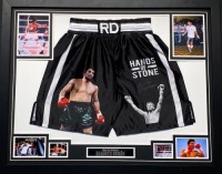 Roberto Duran Signed An Framed Boxing Shorts Certificate of Authenticity225