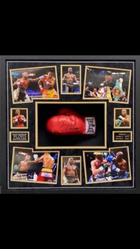 Floyd Mayweather Signed And Framed Glove Certificate of Authenticity