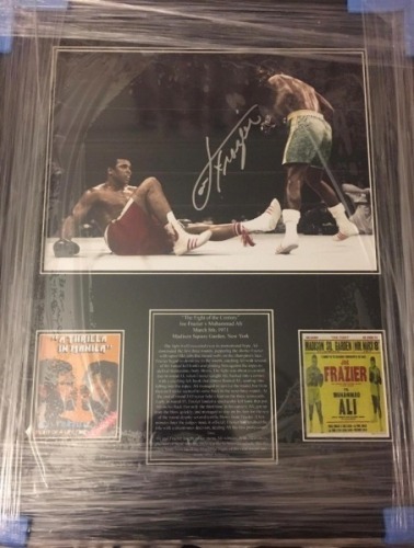 Joe Frazier Signed And Framed Display Certificate of Authenticity