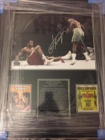 Joe Frazier Signed And Framed Display Certificate of Authenticity