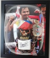 Manny Pacquiao Signed And Framed Glove Shorts Certificate of Authenticity