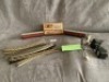 Mixed lot of 00 gauge Track, powere packs, carridges and a model as pictured