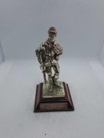4 x Royal Hampshire & English Minitures Pewter & Silver Plated Figures, See Description for more information.