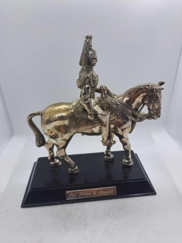Royal Hampshire Art Foundry the blues and royals pewter with golden tint sword needs fixing (RARE)