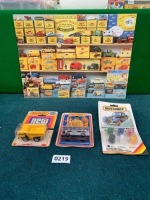 Set Of Three Matchbox Items Including Jubilee Bus Tipper Truck On Ripped Card And Paint Set As Pictured (Ref PA219)