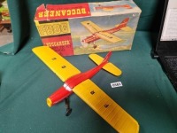 Frog 318F Vintage Cat. No 318F Buccaneer Ready To Fly Model Of Tough Plastic Construction. High Powered Elastic Motor With Patent High Speed Winder. Precision Made Twin Engine Gearbox. With Original Instruction Leaflet (Ref PA583)
