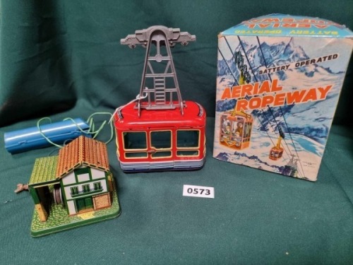TN Nomura Japanese Tinplate "Aerial Ropeway " Toy Cable Car (Ref PA573)