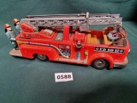 TN Nomura Japan - Tin Plate Fire Engine - Friction Motor Toy Vintage 1950s Model (Ref PA588)