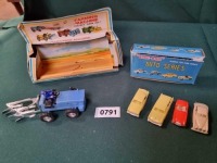 2 X Blue Box Vehicles Comprising Of Blue Box #7402 Auto Series In Box And Blue Box #70120 Ploughing Machine (Ref PA791)
