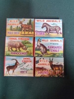 Marx Toys Wild Animals Miniatures Figurine Toys With Original Box A Collection Of 6 Animals Including Mule Deer, Rhinoceros, Zebra, Kangaroo Female, Ibex And Eland (Ref PA869)