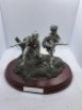 Dropzone pewter silver plated with a bronze base with a mahogany plinth no box 1 of 3000