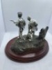 Dropzone pewter silver plated with a bronze base with a mahogany plinth no box 1 of 3000 - 3