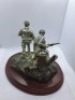 Dropzone pewter silver plated with a bronze base with a mahogany plinth no box 1 of 3000 - 2
