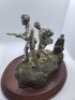 Dropzone pewter silver plated with a bronze base with a mahogany plinth no box 1 of 3000 - 3