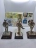 The Glorious Gloucesters 1951-52 the battle of imjin river 3 pewter silver plated soldiers from the Gloucestershire regiment 1951-1954 with no boxes and commemorative replica of the original medal awarded to the members of the British and commonwealth for - 3