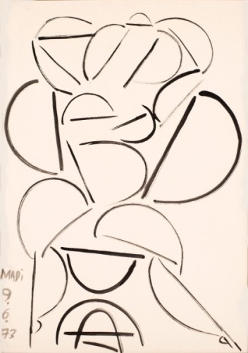 Hussein Madi (B. 1938) Seated Women, 1973
