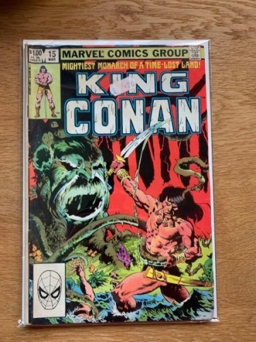 Marvel Comics, King Conan Issue #15 sticker on book as pictured