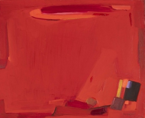 Jamil Molaeb (B. 1948) Red Abstraction
