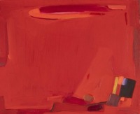 Jamil Molaeb (B. 1948) Red Abstraction
