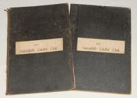 Haresfield C.C., Gloucestershire 1882 & 1883. Two large original cloth bound scorebooks published by James Lillywhite comprising scores of matches played by Haresfield C.C. in seasons 1882 and 1883. Includes matches played against Gloucestershire 2nd XI i