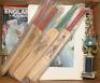 Cricket prints, posters and programmes. Box comprising a selection including including a limited edition print of ‘The Oval’ signed by the artist, Alan Fearnley. A large selection of approx. 230 large original colour page book plates of players from ‘The 