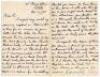 Levi George Wright. Derbyshire 1883-1909. Four page handwritten letter, dated 29th November 1898 to C.P. Green, collector providing information on the source of silk scorecards at Derby. He suggest A.J. Gaston as the best source of Wisdens. ‘I must assur