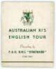 Australia 1948. Official ‘P&O R.M.S. Strathaird’ souvenir brochure for the Australian tour of England 1948. Printed in Sydney. Pictorial wrappers. Brochure contains a list of tour fixtures and players profiles, with pen picture, of the touring party. Full