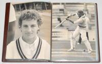 Surrey 1970s-1990s. A brown album comprising a good selection of signed Surrey related ephemera. Contents include ten signed original mono press photographs of Surrey players including Pat Pocock, Jack Richards, Grahame Clinton (3 different), Martin Bickn