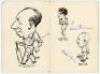 &lsquo;Caricatures of the Australian XI. English Tour 1953&rsquo;. Arthur Mailey. Sydney 1953. Original decorative wrappers. Twelve page tour souvenir with eleven pages of caricatures of all eighteen members of the Australian touring party to England 1953. This copy - 2
