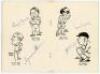 &lsquo;Caricatures of the Australian XI. English Tour 1953&rsquo;. Arthur Mailey. Sydney 1953. Original decorative wrappers. Twelve page tour souvenir with eleven pages of caricatures of all eighteen members of the Australian touring party to England 1953. This copy - 3