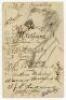 Australian tour of England 1921. Mono postcard of the ‘Grand Arch, Jenolan Caves, N.S.W. Australia signed in ink to the reverse by fifteen players surrounding a pencil sketch, assumed to be by Arthur Mailey. Signatures are Armstrong (captain), Carter, Col - 2