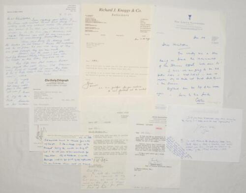 Christopher Martin-Jenkins 1971-2002. A selection of eight letters and notes written to Martin-Jenkins. Correspondents and subjects include Robert Hudson, B.B.C. Head of Outside Broadcasts, regarding a successful commentary audition 1971. Arthur McIntyre 