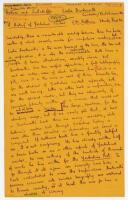 Alan Ross, cricket writer, poet and publisher. ‘Yorkshire in Excelsis’. Four page handwritten article by Ross for The Cricketer ‘Bookshelf’ book review column on two titles, ‘Holmes and Sutcliffe’ by Leslie Duckworth, and ‘A History of Yorkshire Cricket’ 