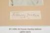 Frank Stanley Jackson. Cambridge University, Yorkshire & England 1890-1907. Excellent signature in ink of Jackson on small page, window mounted below two colour and one mono postcards of Jackson, with two mono postcards below of England and Yorkshire team - 2