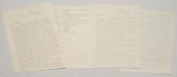 Dr. T.R. Hunter. Founder member of the Cricketana Society. Two typed letters to George Neville Weston. One, a three page letter dated 14th May 1933, deals primarily with matters relating to the Cricketana Society including the cost of printing and duplica