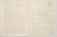 C. Stamper. Member of the Cricketana Society. Two two-page handwritten letters from Stamper to George Neville Weston. The first, dated 3rd July 1930, relates to his secretarial work for the Society during C.J. Britton’s ill health, and his own enjoyment o