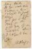 Richard Parr Daft (Nottinghamshire, 1 match 1886) to Alfred J. Gaston, cricket follower, writer and collector. Two handwritten letters, originally from Gaston’s personal collection, written by Daft, son of Richard Daft (Nottinghamshire 1858-1891). In one, - 4