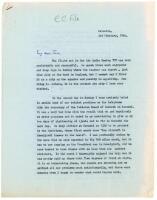 George Oswald Browning ‘Gubby’ Allen. Cambridge University, Middlesex & England 1922-1950. Three page typed letter, with good cricket content, on airmail paper dated 3rd February 1964, from Allen to Jim Swanton. At the time Allen was President of the M.C.