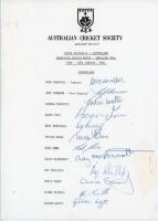 Australia. Sheffield Shield 1984-1988. Three fully signed autograph sheets including ‘Australian Cricket Society Adelaide Branch’ autograph sheet signed by all twelve members of the Queensland team for the match v South Australia at Adelaide, 13th- 16th J