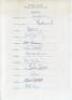 England tour of Australia 1978/79. Official autograph sheet for the England team who played Australia at Melbourne on the 29th December 1978 to 3rd January 1979. Twelve signatures including Brearley, Willis, Botham, Boycott, Gooch, Gower, Randall, Emburey