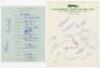 Leicestershire C.C.C. 1977 & 1978. Two official autograph sheets, one for 1977 signed by seventeen, the other for 1978 signed by sixteen members of the Leicestershire teams. Signatures include Booth, Bolderstone, Birkenshaw, Briers, Clift, Dudlestone, Gow