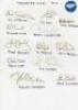 Yorkshire C.C.C. 1947-1977. Ruled page signed in ink by ten members of the 1947 team. Signatures are Yardley, Brennan, Bowes, Close, Hutton, Wilson, Wardle, Lester, Watson and Lowson. Also a sheet with twelve signatures of the 1977 team on pieces laid do - 2