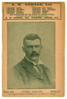 Joseph Darling. Australia. Penny card written by A.C. Albert Craig ‘Cricket Poet and Rhymester’, and published by the All England Athletic Publishing Co, 29 Paternoster Square. 1899. Image of Darling to front cover. Some splitting to spine, very small los