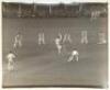 England v Australia ‘Ashes Series’ 1953. Three very large mono photographs taken at the third Test match at Old Trafford, Manchester. The photographs feature firstly, Len Hutton and Lindsay Hassett, wearing blazers, in the middle about to toss for innings - 3