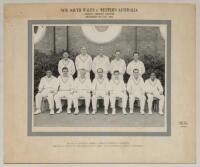 Australia. ‘New South Wales v. Western Australia’ 1960/61. Original mono photograph of the New South Wales team for the match played at Sydney, 9th- 13th December 1960. Players depicted seated and standing in rows wearing cricket attire. Printed title and