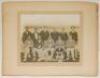 Kent C.C.C. County Champions 1909. Early large original sepia photograph of the Kent team, seated and standing in rows wearing assorted blazers and headgear, a marquee in the background. Players featured are Dillon (Captain), S.H. Day, Mason, Hutchings, C