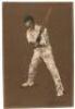 Victor Thomas Trumper. New South Wales & Australia 1894-1914. Albert Chevallier Tayler 1905. Original and unpublished drawing on brown paper in pencil and coloured chalk of Trumper in batting pose wearing Australian cap. Trumper is depicted stood at the w