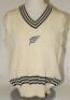 Sir Richard John Hadlee. Canterbury, Nottinghamshire, Tasmania and New Zealand 1971-1987. Sleeveless woollen Test sweater worn by Hadlee during his final Test series for New Zealand, presented to David Frith at the close of the 3rd Test, England v New Zea